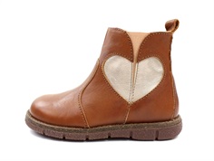Bisgaard ancle boot Maggie cognac with heart and zipper